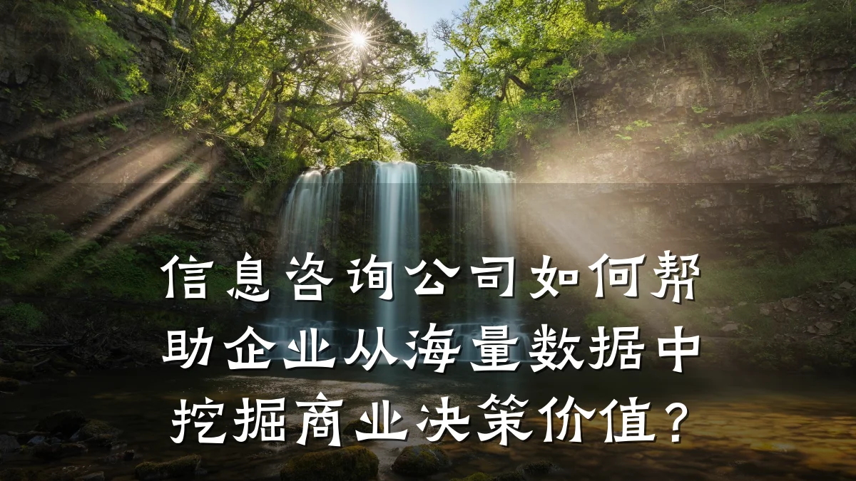 信息咨询公司如何帮助企业从海量数据中挖掘商业决策价值?