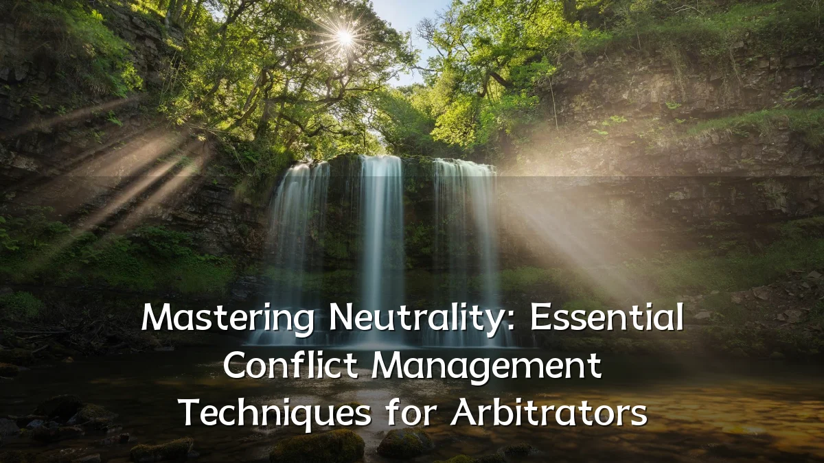 Mastering Neutrality: Essential Conflict Management Techniques for Arbitrators