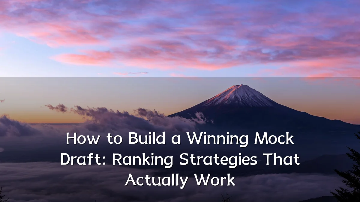 How to Build a Winning Mock Draft: Ranking Strategies That Actually Work